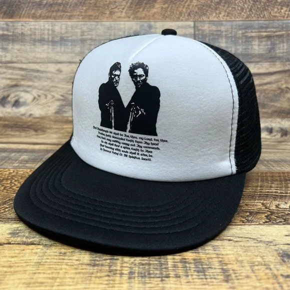 Boondock Saints Mens Trucker Hat Black Snapback 90s Movie Quote Irish Vigilante - Picture 3 of 7